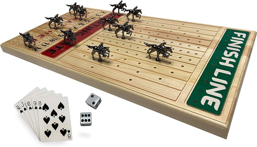 FINENI Horse Racing Board Game with Luxurious Durable Metal Horses, 11 Pieces, Black Metal Horses... | Amazon (US)