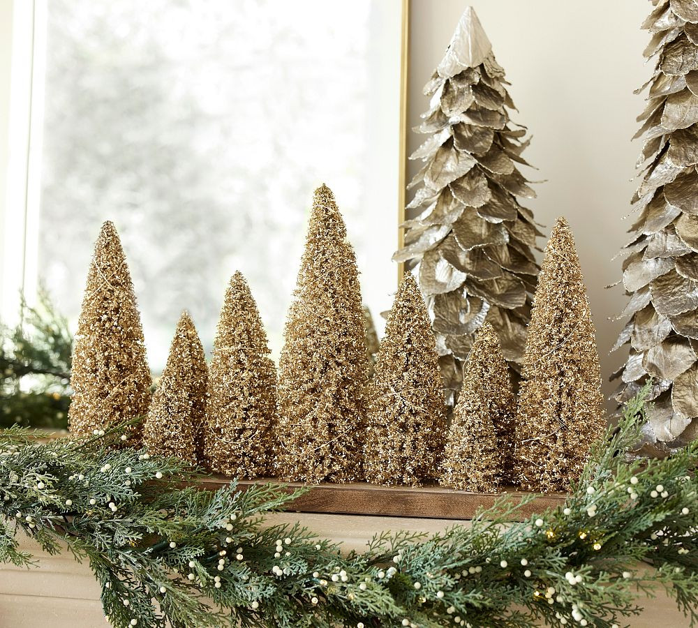 Lit Bottlebrush Tree Centerpiece | Pottery Barn (US)