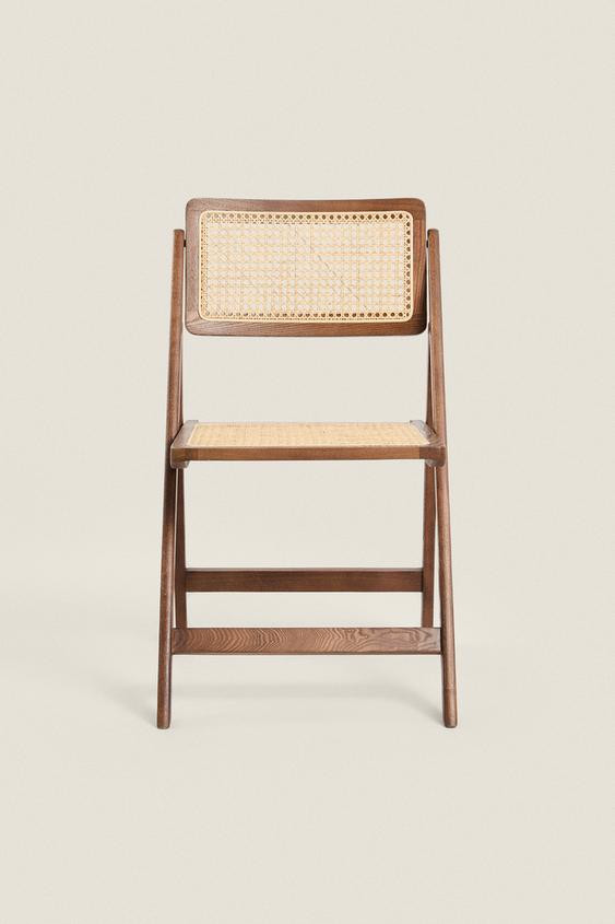 RATTAN AND WOOD FOLDING CHAIR | Zara US