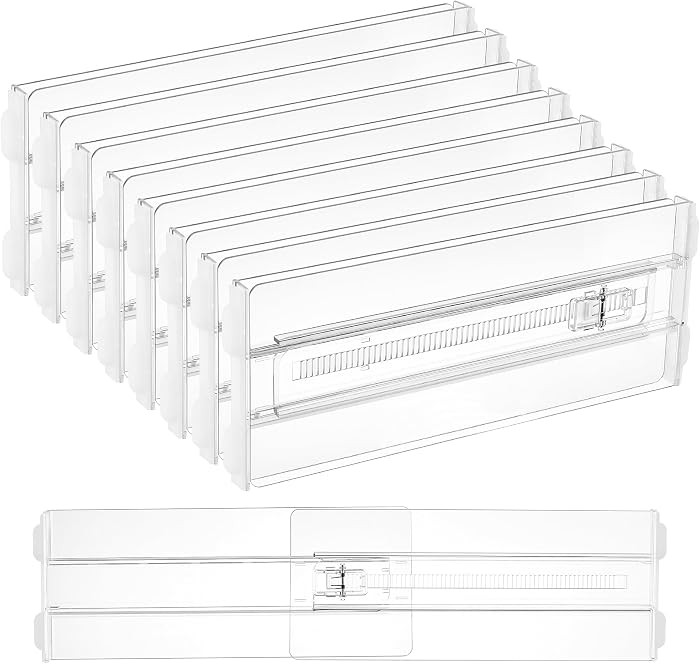 Vtopmart 8 Pack Drawer Dividers for Clothes, 4" High 10.2"-16.5" Adjustable Expandable Dresser Dr... | Amazon (US)