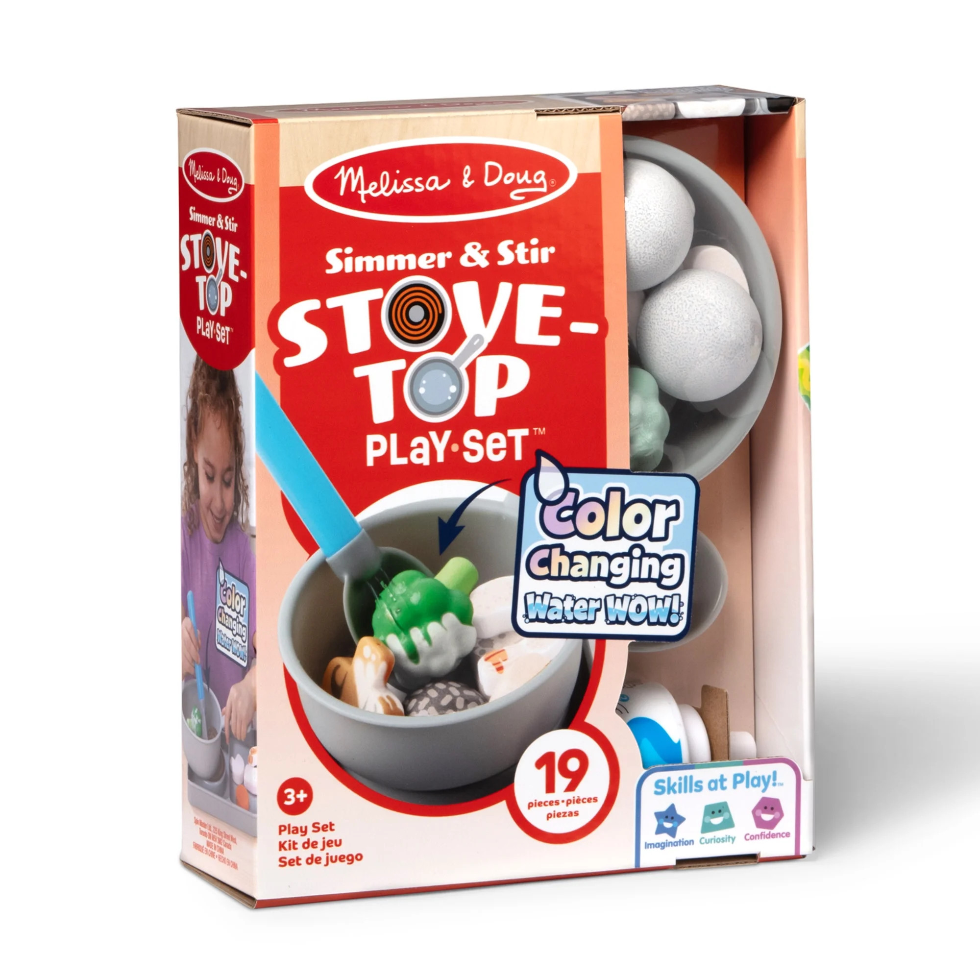 Melissa & Doug Simmer & Stir Stovetop Play Set with Water WOW!® Color Changing Play Food Prescho... | Walmart (US)