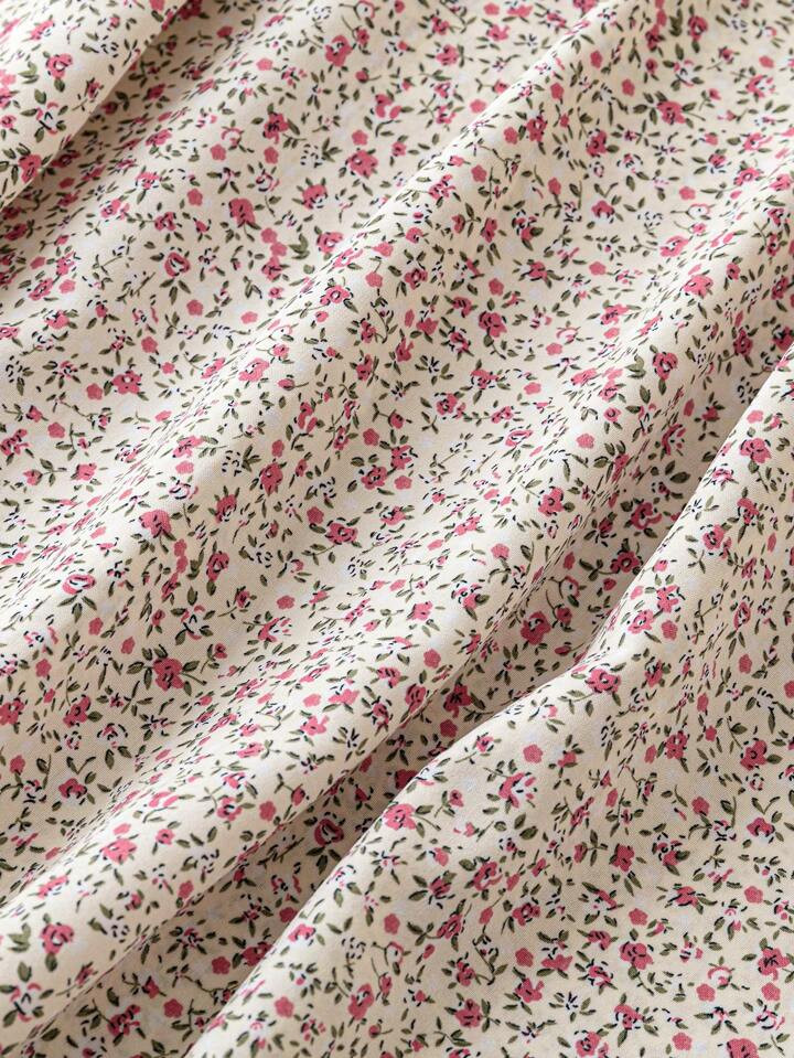 SHEIN LUNE Women's Elastic Waist Summer Elegant Vacation Style Ditsy Floral Skirt | SHEIN