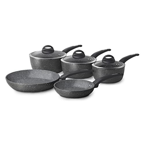 Tower Cerastone T81276 Forged 5 Piece Pan Set with Non-Stick Coating and Soft Touch Handles, 18/20/22 cm Saucepans and 20/28 cm Frying Pans, Graphite | Amazon (UK)