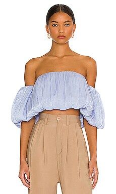 Line & Dot Audrey Off The Shoulder Blouse in Periwinkle Blue from Revolve.com | Revolve Clothing (Global)