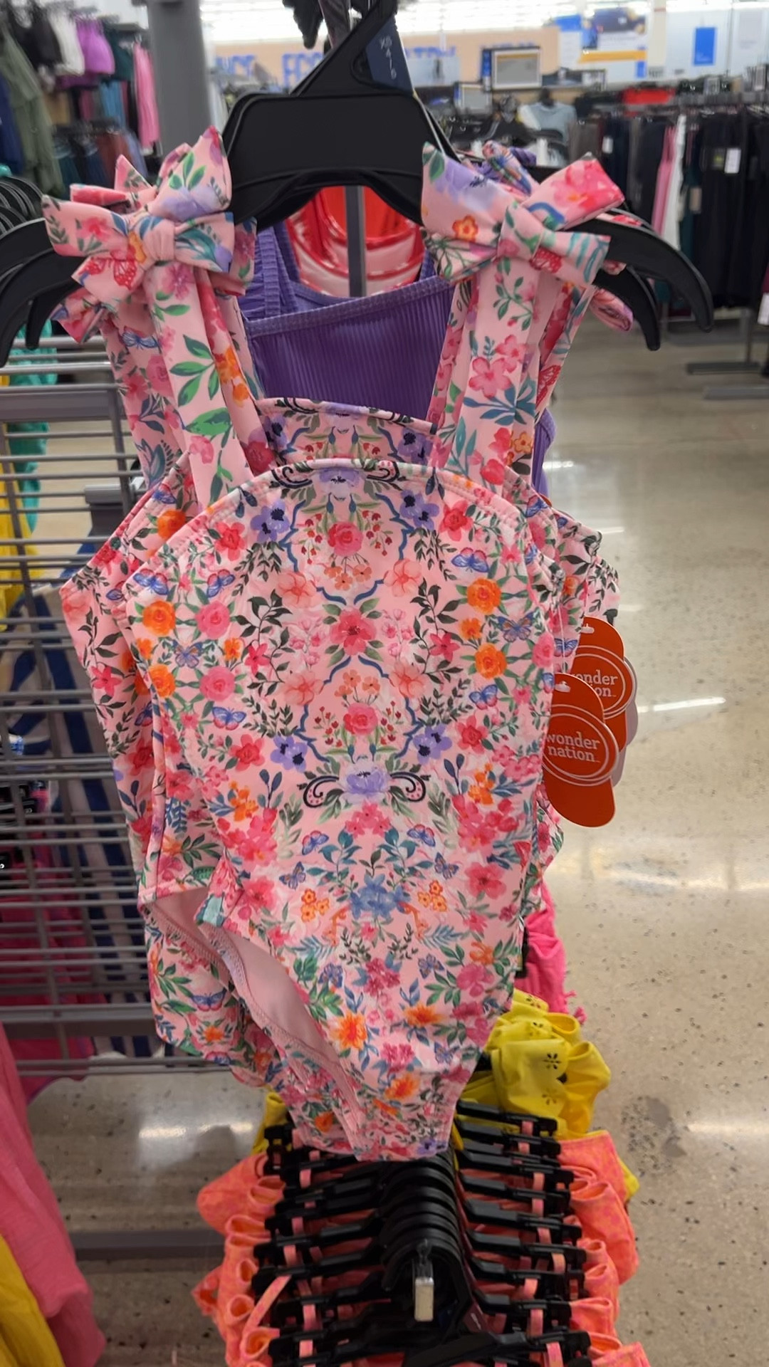 Pretty bathing suit for little girls at Walmart (make this in women’s sizes too, Walmart!) #walmartkids 