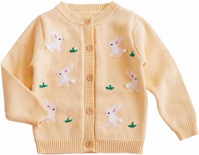 Rolanko Toddler Girls' Sweater Long Sleeve Open Front Button Down Knit Cardigan Kids Clothes 1-6 ... | Amazon (US)