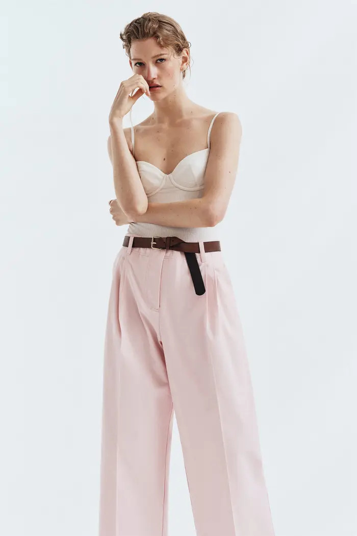 H&M Belted Cotton Chinos | Nordstrom | Nordstrom