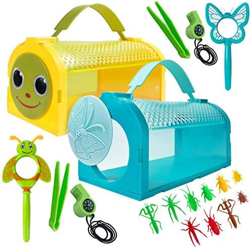 ESSENSON Bug Catcher Kit Critter Cage, 2 Pcs Butterfly Bug House, Outdoor Explorer Kit with Whist... | Amazon (US)