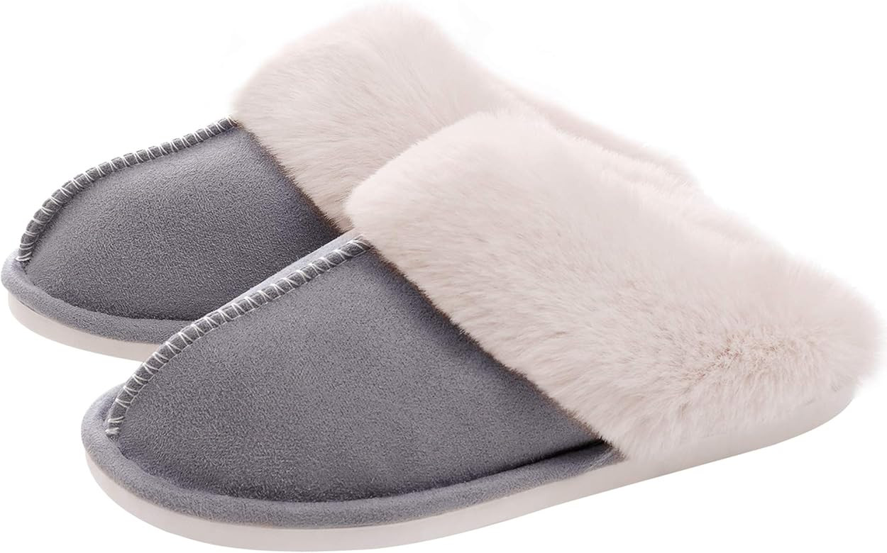 WATMAID Women's House Slippers Memory Foam Fluffy Soft Slippers, Slip on Winter Warm Shoes for Wo... | Amazon (US)