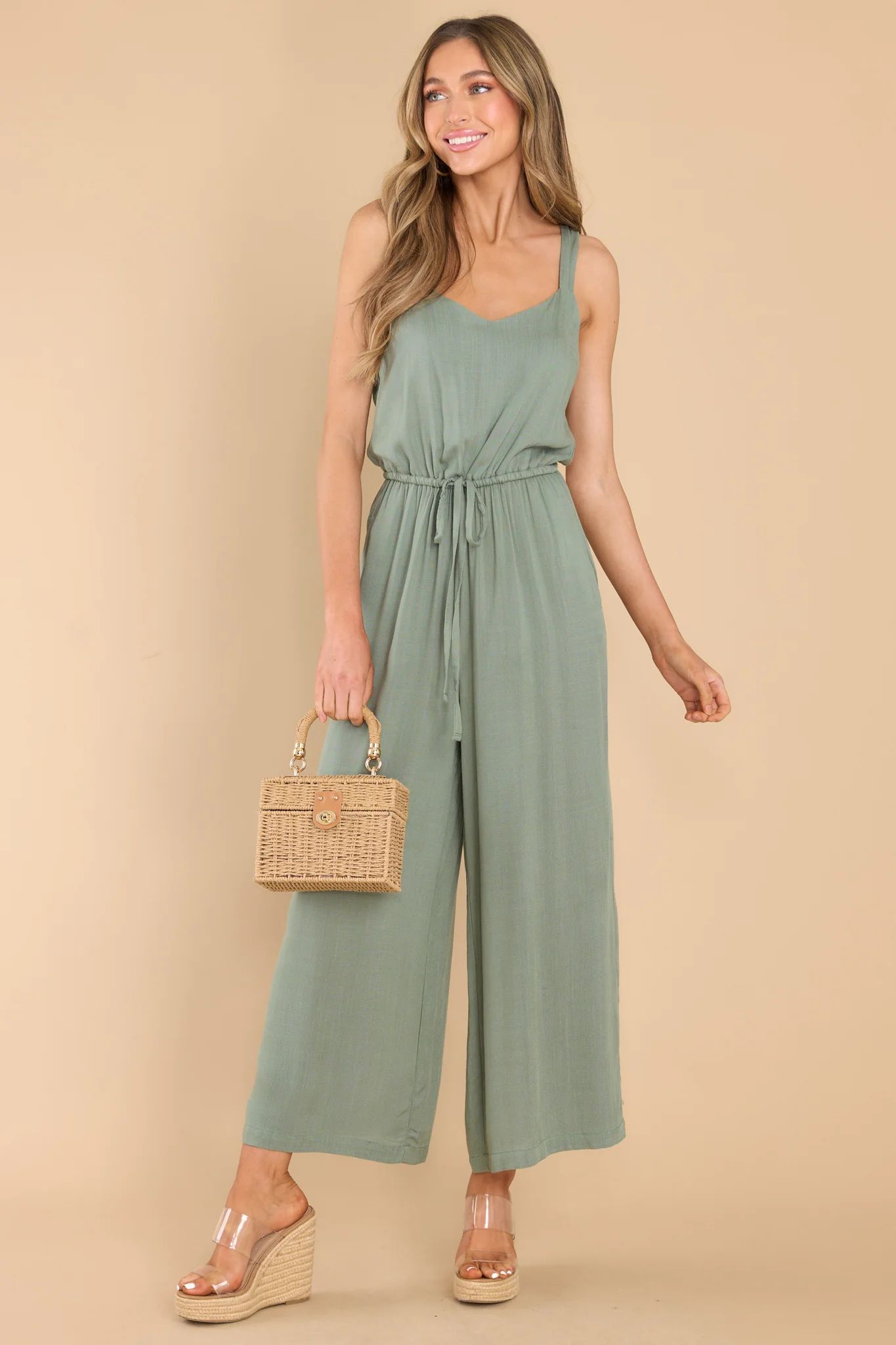 Steady As We Go Green Jumpsuit | Red Dress 