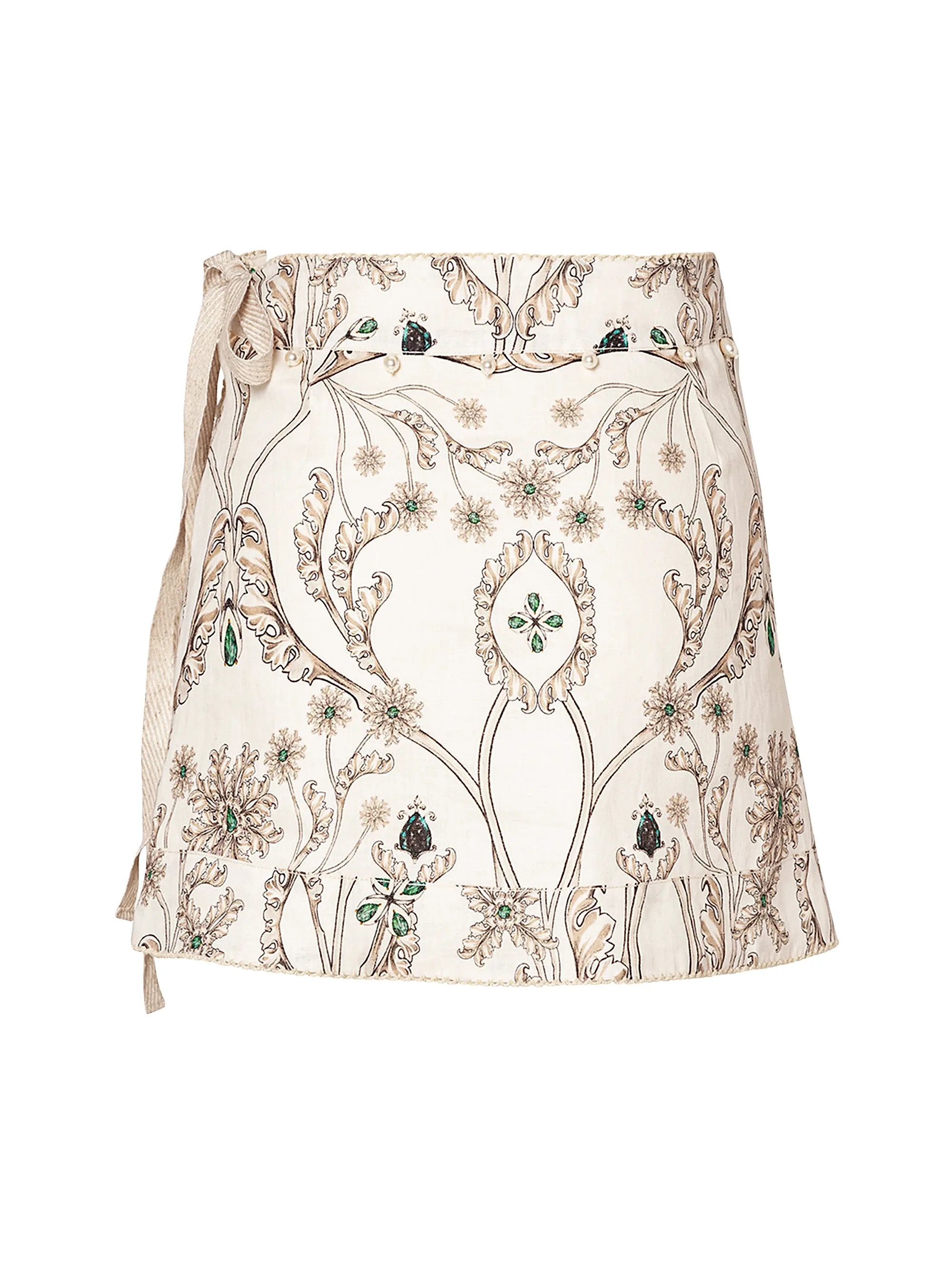 Alma Luna Printed Linen Miniskirt | Saks Fifth Avenue