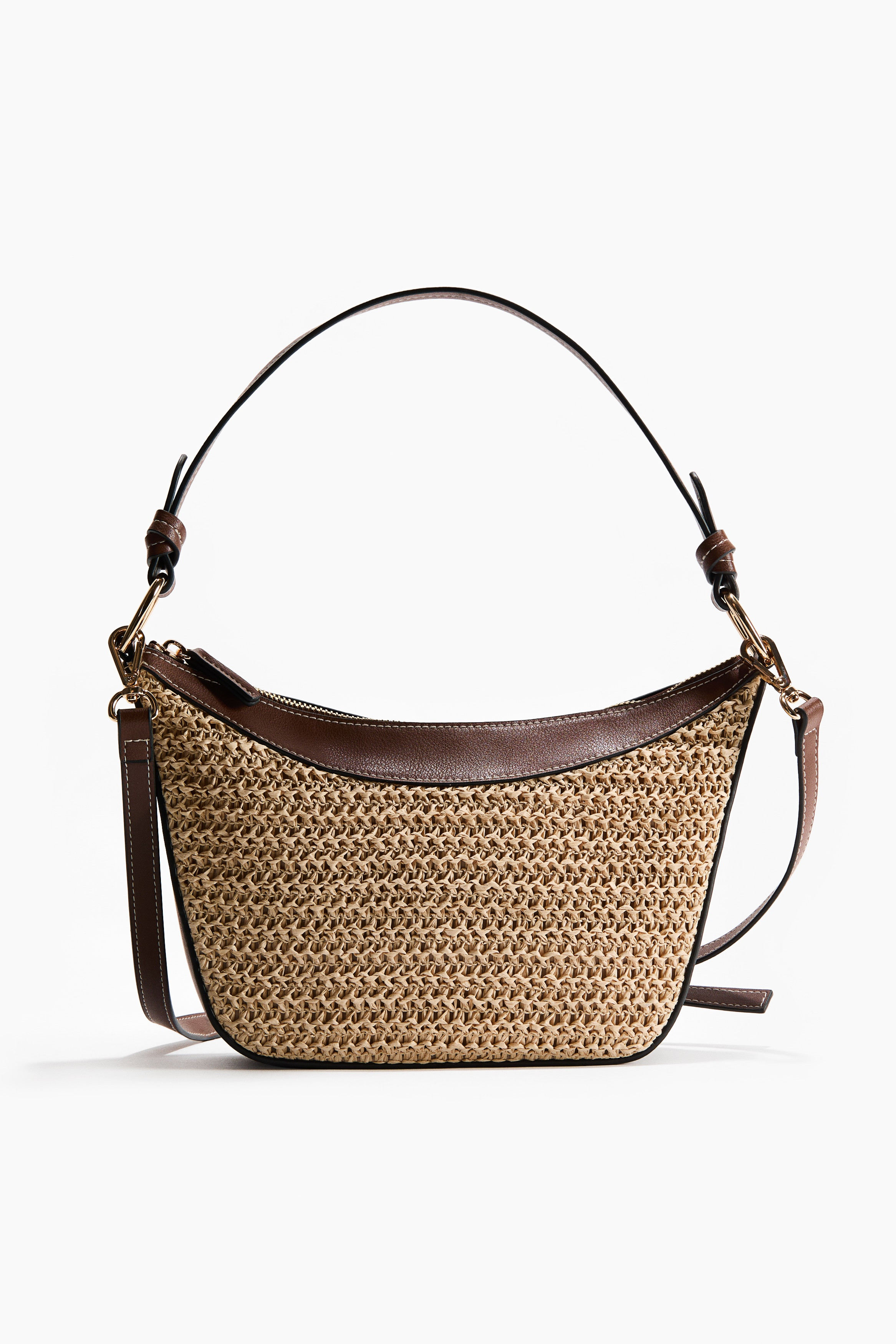 H & M - Straw-Detail Crossbody Bag - Beige | H&M (US + CA)