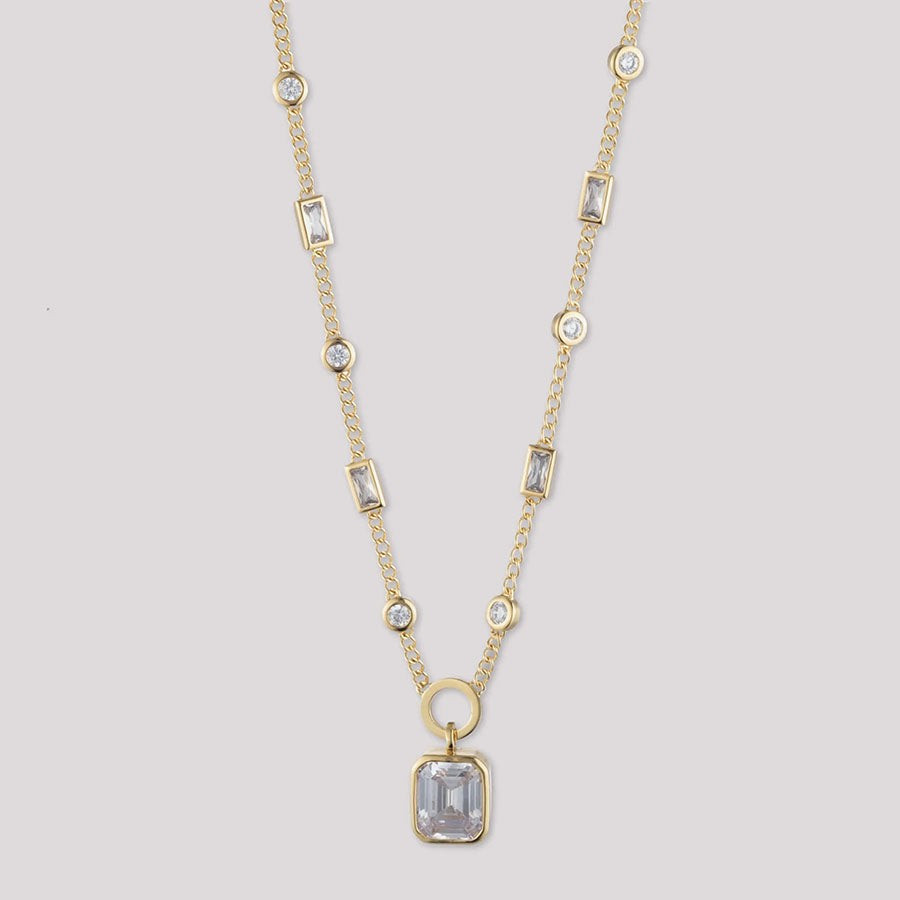 Indre Swarovski Bezel Set Crystal Necklace | BONHEUR JEWELRY