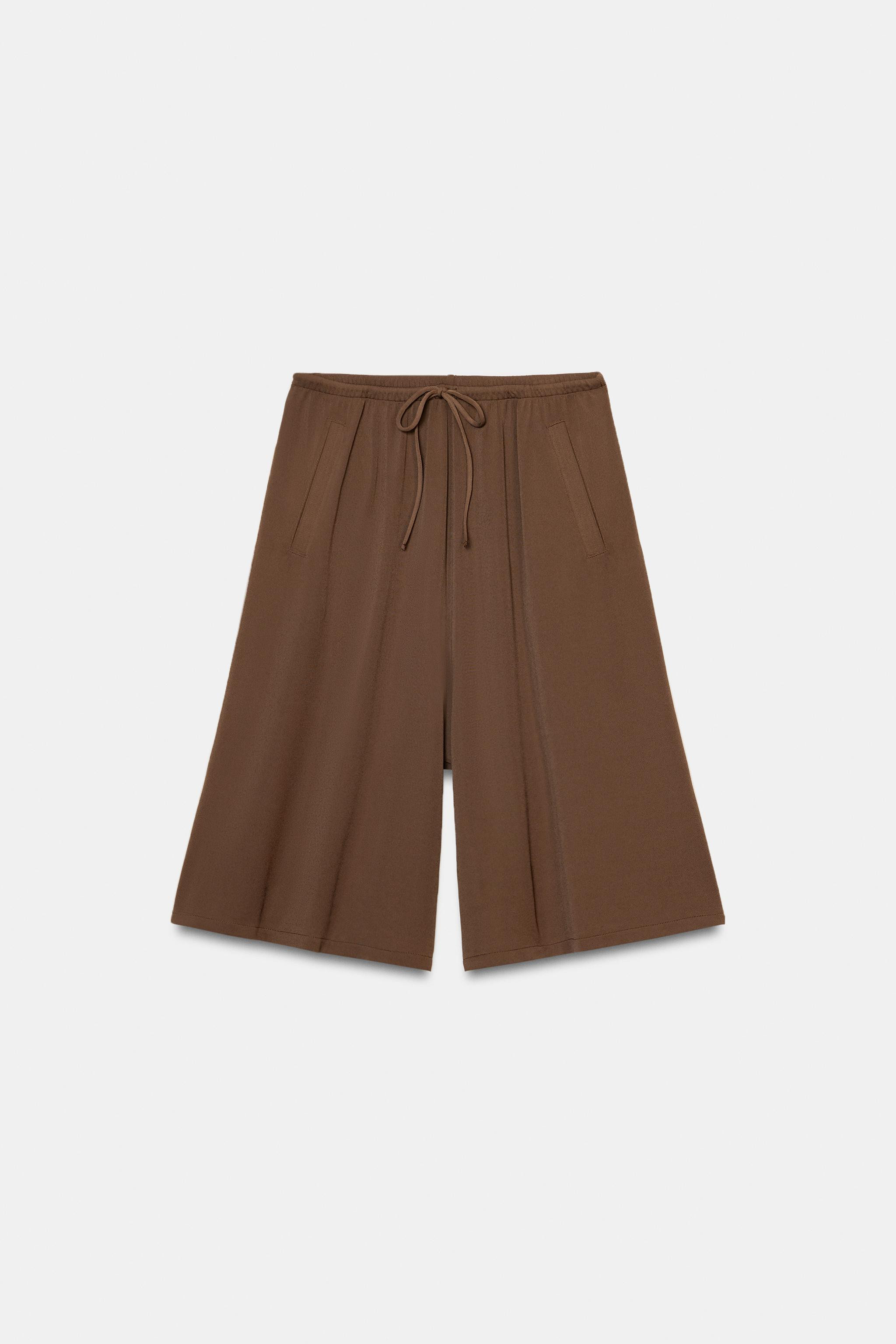 FLOWY WIDE-LEG BERMUDA SHORTS | Zara US