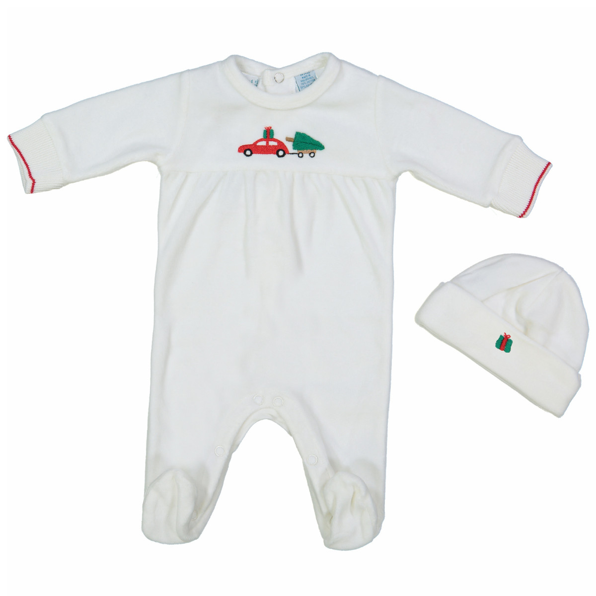 Velour Holiday Romper with Hat | Feltman Brothers
