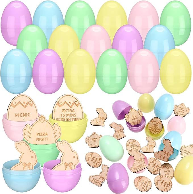 HyDren 24 Easter Egg Tokens Set Includes 24 Easter Tokens with Engraved Sayings in 3 Shape and 24... | Amazon (US)