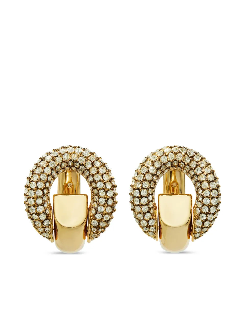Tory Burch crystal-embellished hoop earrings - Gold | Farfetch Global