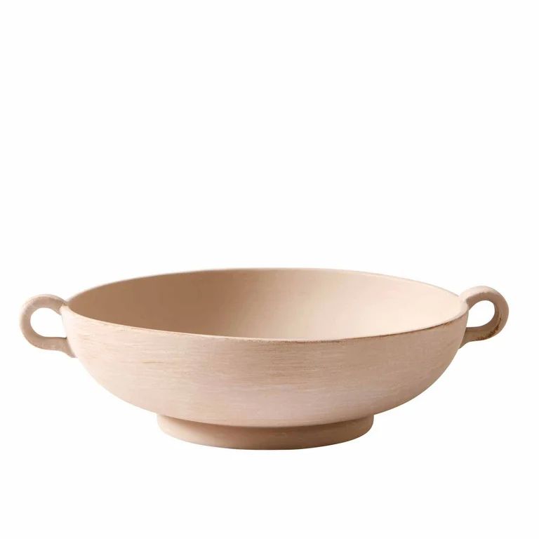 Better Homes & Gardens 9.75" Ceramic Low Stone Distressed Bowl, Taupe - Walmart.com | Walmart (US)