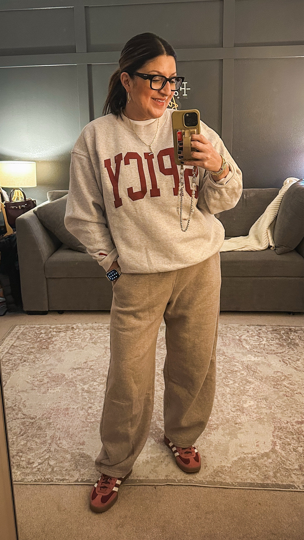 The deets on today’s Spirit Day look: Abercrombie sweatshirt (XL), Abercrombie sweatpants (L), Adidas sneakers

#LTKStyleTip #LTKOver40 #LTKMidsize