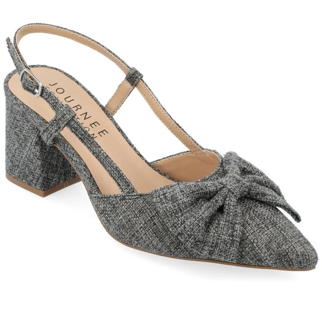 Journee Collection Womens Tailynn Sling Back Block Heel Pumps | Walmart (US)
