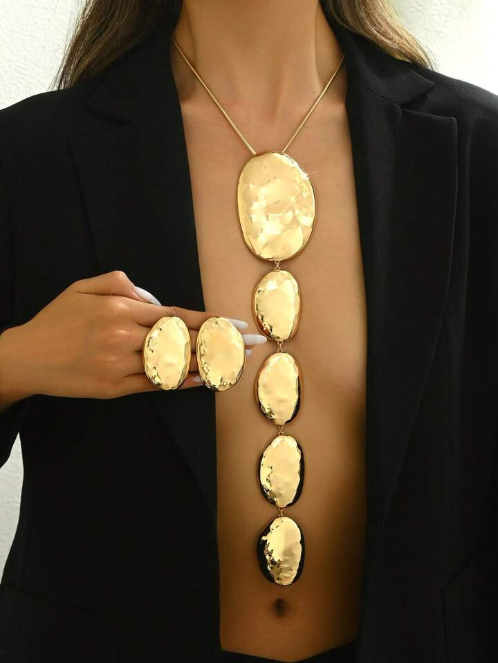 Set De Dos Piezas Con Collar Colgante | SHEIN