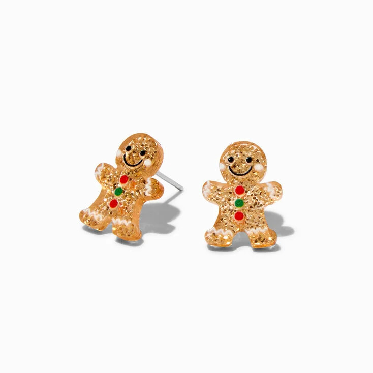 Glitter Gingerbread Stud Earrings | Claire's (UK)