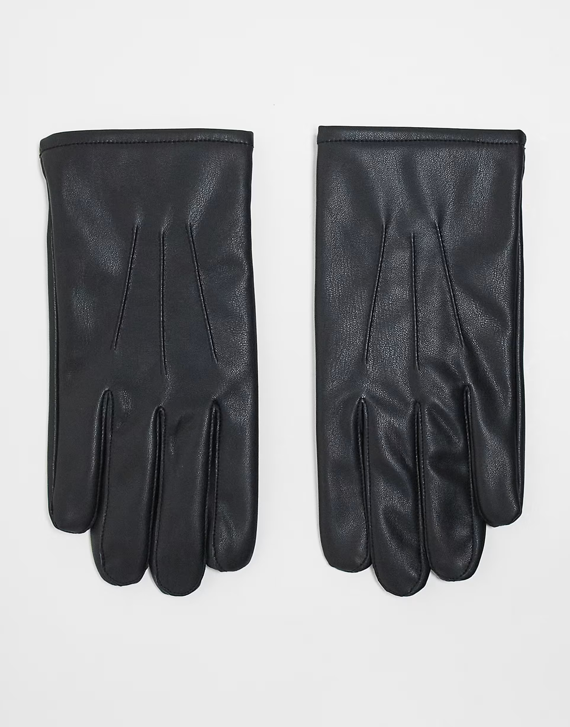 ASOS DESIGN faux leather gloves in black | ASOS (Global)