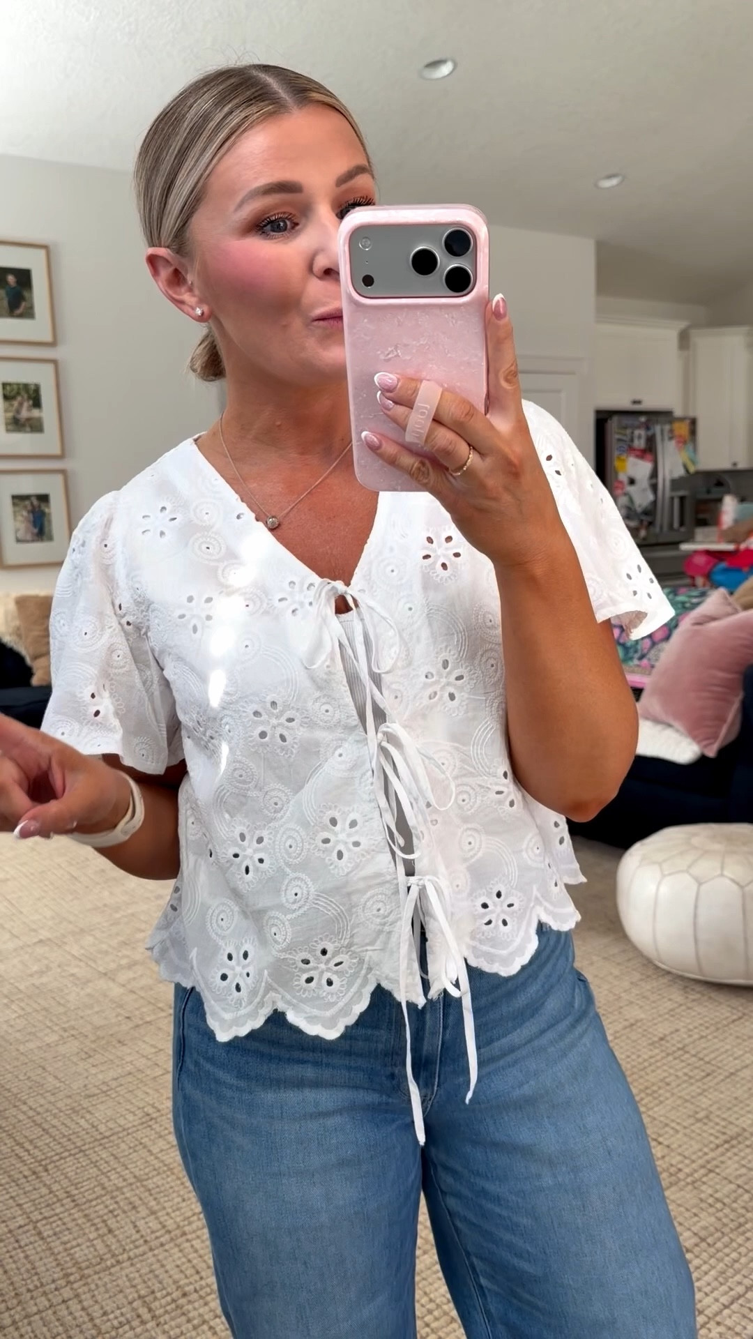 Spring outfit | spring sneakers | 

Small top
27 jeans 
Shoes run big 

#LTKSaleAlert #LTKootd #LTKOver40