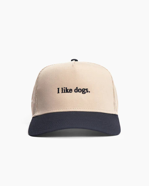 I like dogs. | Trucker Hat | Tan & Black | Diogie