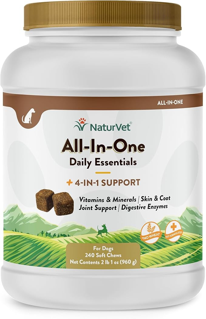 NaturVet All-in-One Dog Supplement - for Joint Support, Digestion, Skin, Coat Care – Dog Multiv... | Amazon (US)