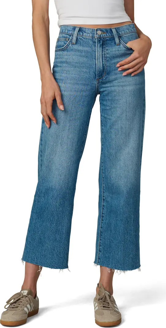 The Blake Raw Hem High Waist Crop Wide Leg Jeans | Nordstrom