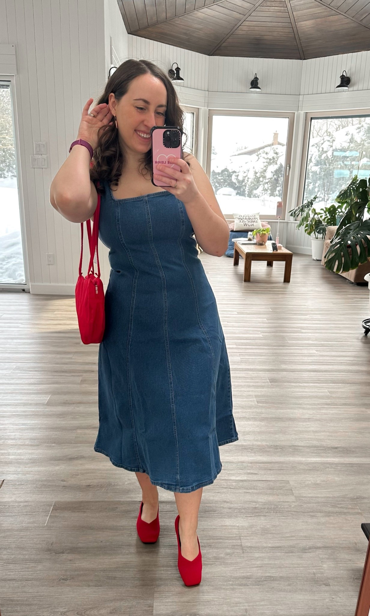 The perfect denim dress from Old Navy! It is made from a stretch denim with a zipper on the back to make it easier to get on + the stretch makes it look great on your curves! I got a size medium petite and it fits great! 

#LTKValentine #LTKootd #LTKPetite
