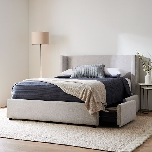Shelter Non-Tufted Side Storage Bed | West Elm (US)