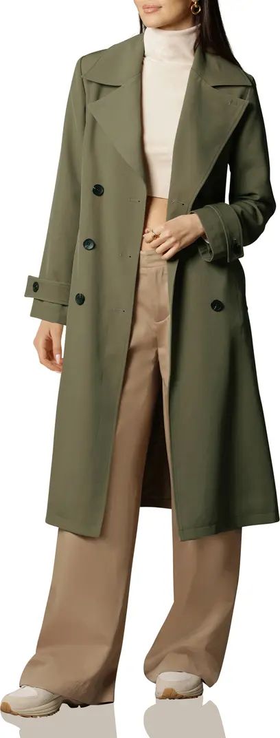 Stretch Crepe Double Breasted Trench Coat | Nordstrom
