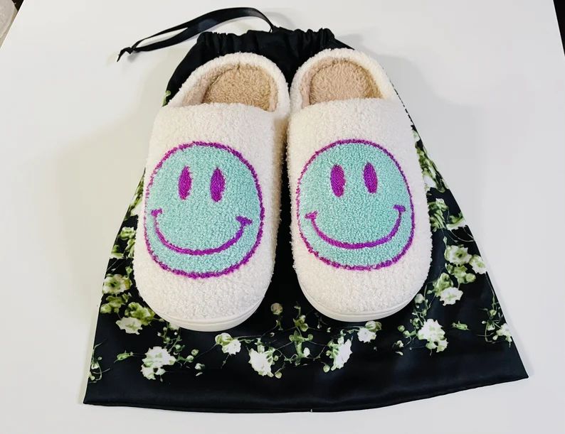 Happy Face Slippers Smiley Face Big Smile Deco Slipper Shoe | Etsy | Etsy (US)