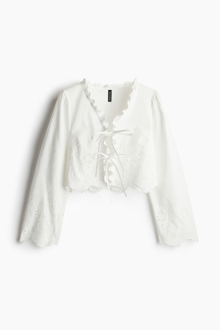 Cotton Blouse with Eyelet Embroidery | H&M (US + CA)