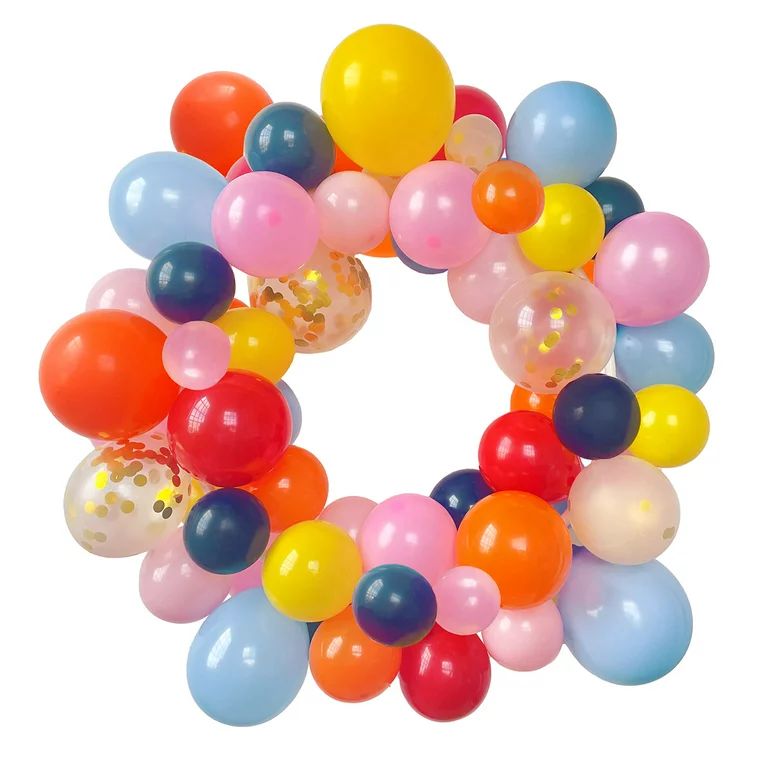 Packed Party "Let's Party" Multicolor and Confetti 24" Balloon  Wreath | Walmart (US)