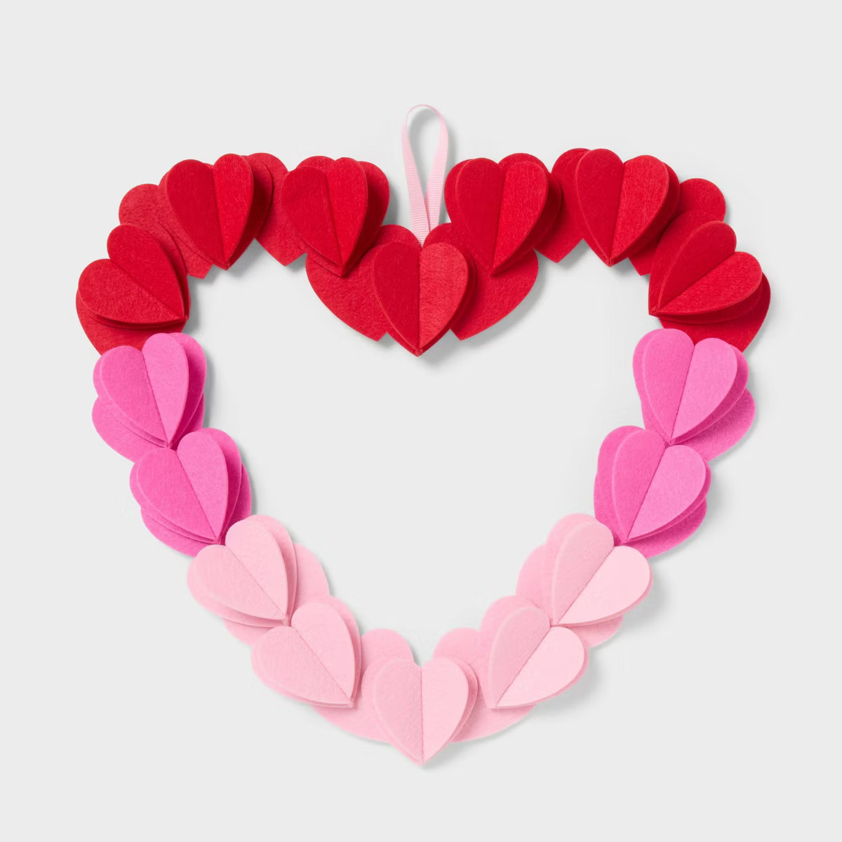 Felt Heart Shaped Valentine's Day Wreath Red - Spritz™ | Target