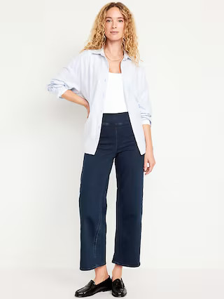 High-Waisted Weekender Pull-On Crop Wide-Leg Jeans | Old Navy | Old Navy (US)