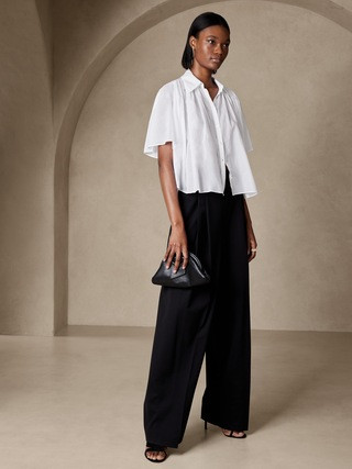 Rosalie Cotton-Silk Top | Banana Republic (US)