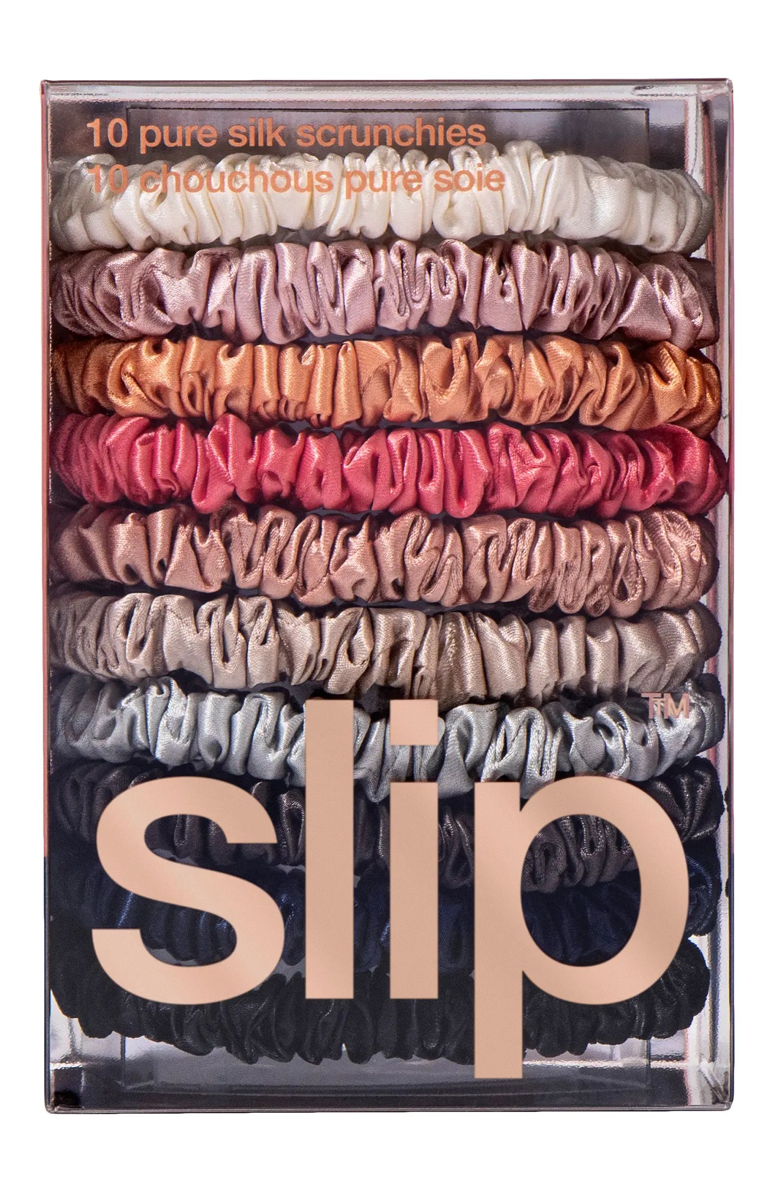 slip Pure Silk 10-Pack Skinny Scrunchies $65 Value | Nordstrom | Nordstrom