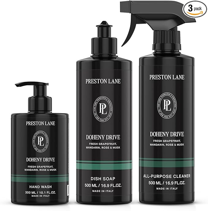 Preston Lane Luxury Kitchen Set – Hand Wash, Dish Soap & All-Purpose Cleaner | Plant-Powered Cl... | Amazon (US)