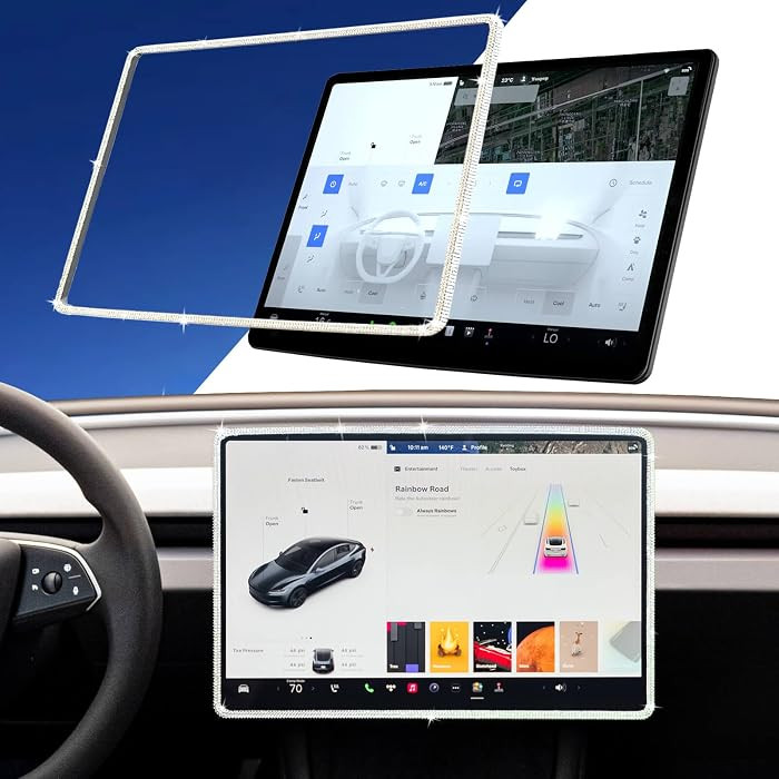 Bling Bling Rhinstones 15.4" Screen Protector for Model 3 (2024+, all trims), Model Y (Mar 2025\u... | Amazon (US)