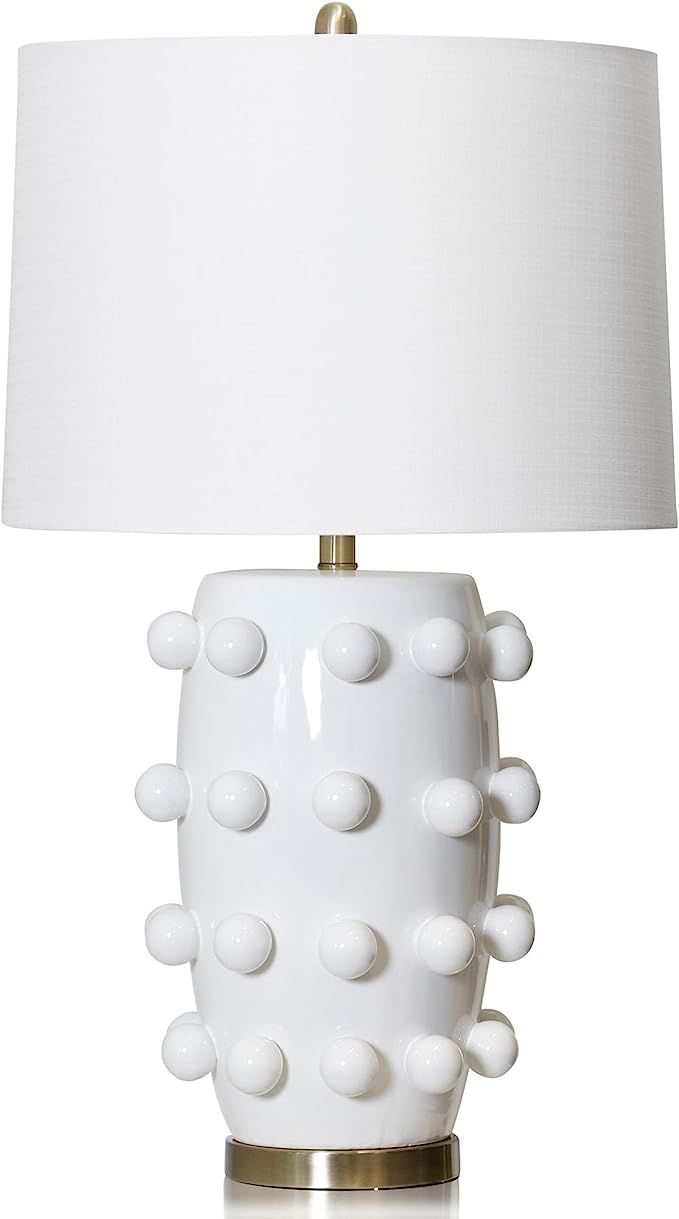 Collective Design Marni - Ceramic Table Lamp - White Finish, Brass Base - White Hardback Shade | Amazon (US)