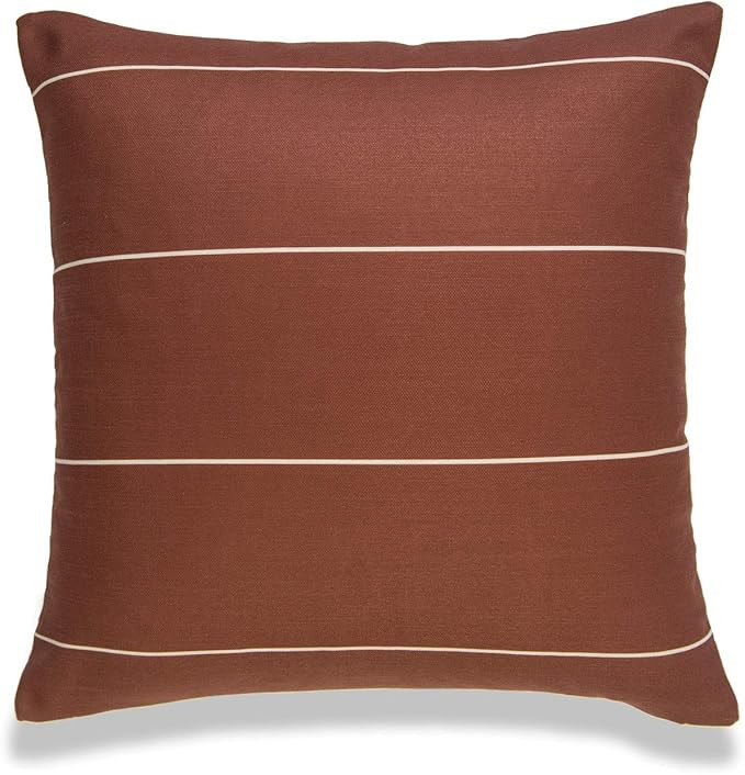 Modern Boho Pillow Cover, Rust, Stripes, 20" x20" | Amazon (US)