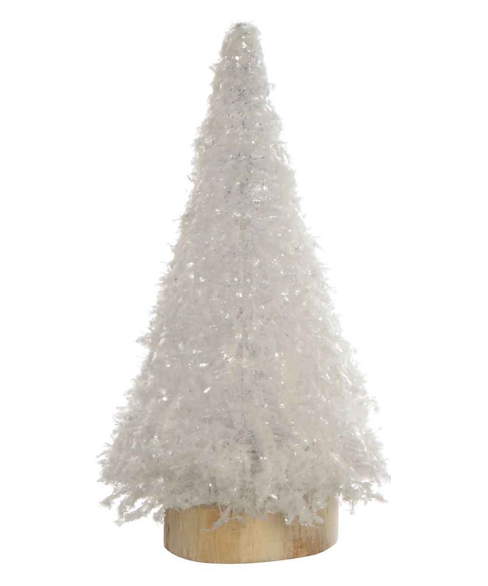 Small Cream & White Glitter Bottle Brush Tree Decor | Zulily