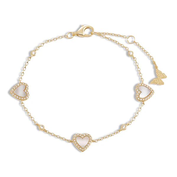 Pavé Multi Heart Stone Bracelet | Adina Eden
