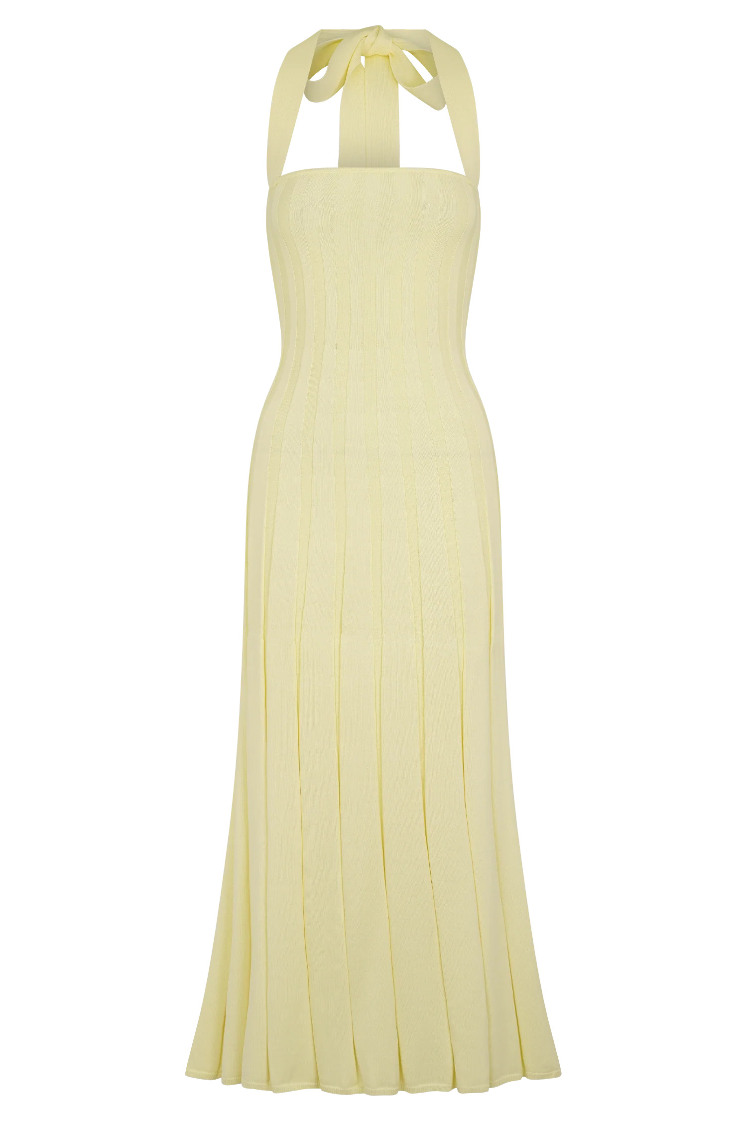 Jacqui Halter Knit Midi Dress - Lemon | MESHKI US