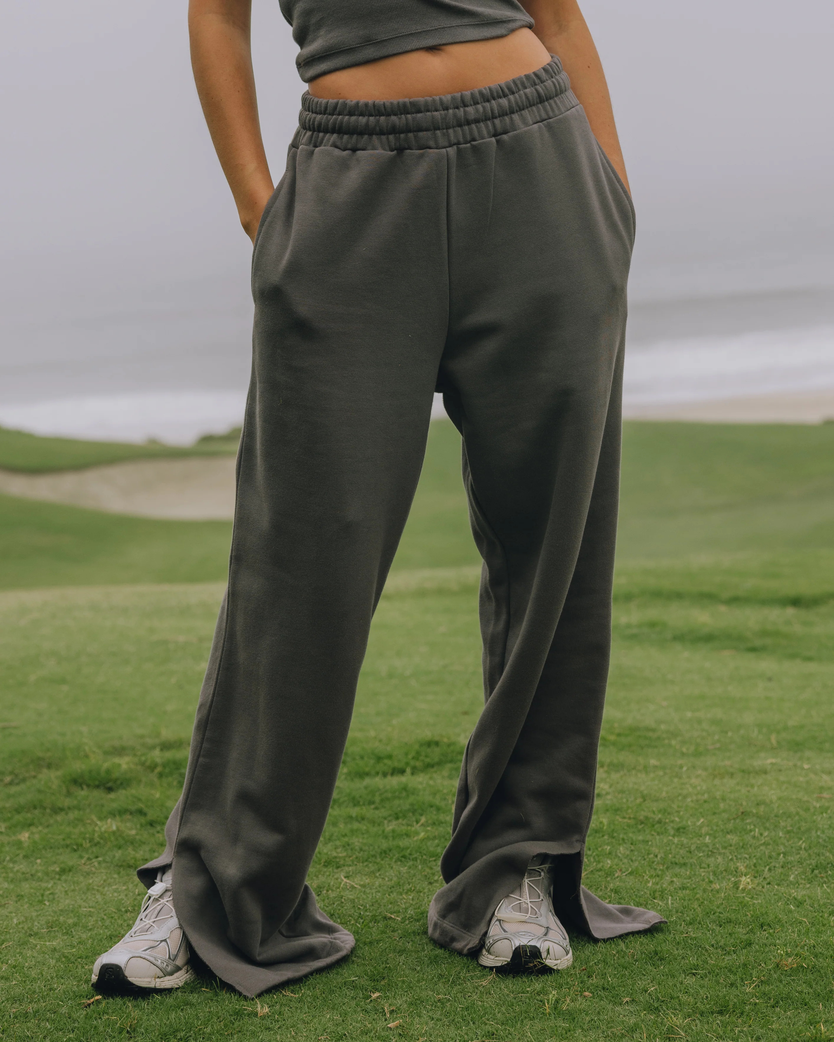 Fleece Wide Leg Sweatpants - Vintage Black | Daily Drills LLC