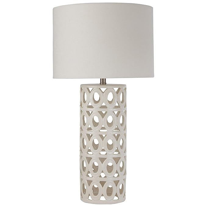 Stone & Beam Ceramic Geometric Cut-Out Table Desk Lamp With LED Light Bulb - 13 x 13 x 25 Inches,... | Amazon (US)